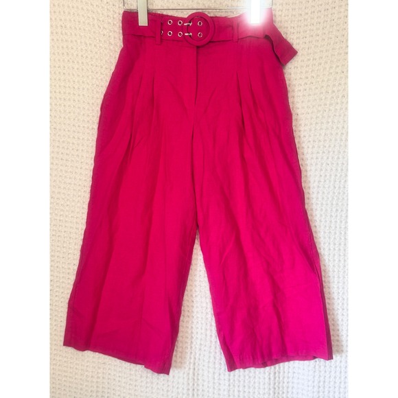 INC International Concepts Pink Tutu Wide Leg Culottes Petite PP Belted - Picture 1 of 5
